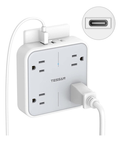 Adaptador De Cargador De Pared Multiconector, 3 Usb (1 Usb C