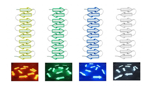 10 Modulos 18 Led Forma Flecha 12v Varios Colores