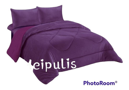 Cobertor Plush Con Chiporro Plaza Y Media Color A Eleccion 
