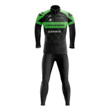 Conjunto Ciclismo Calça E Camisa Manga Longa Cannond. Garmin