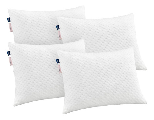 Almohadas Luuna Ajustable Suave 4 Pack King Size Color Blanco