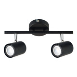 Aplique 2 Luces Negro Cromo Moderno Apto Led U1032 Mks