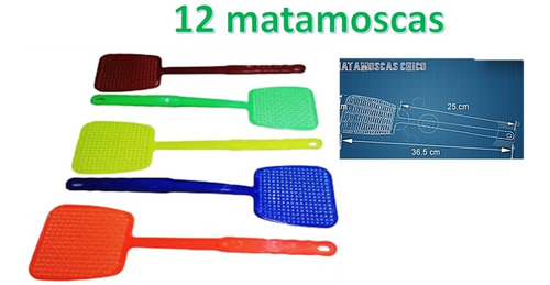 Mata Moscas  Plástico Flexible Resistente 12 Pzs Matamoscas
