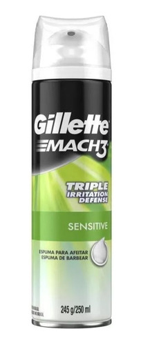 Espuma Barbear Gillette Mach3 Sensitive 245g Pele Sensível