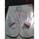 Blazer Blanco Medias Mangas Combinado Folk-eventos- Chic-uni