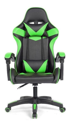 Cadeira De Escritório Prizi Pz1005 Gamer Ergonômica  Verde Com Estofado De Pu