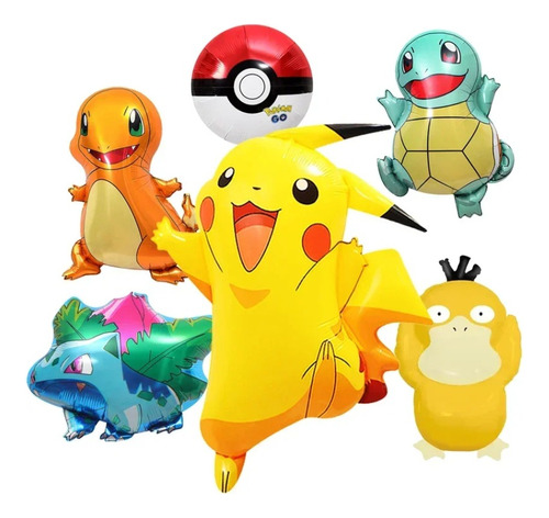 Pack 6 Globos Pokemon Gigantes 70cm Varios Diseños.