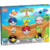 Mega Construx Pokémon Trainer Pack, Paquete De 5 Pokebolas!