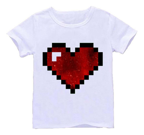 Remera Blanca Adultos  8 Bits Pixeles Pixel R183