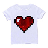 Remera Blanca Adultos  8 Bits Pixeles Pixel R183