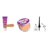 Kit Maquiagem Pó, Base Matte E Delineador Color Trend Avon