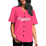Jersey Béisbol Camisola Personalizado Texto Número Logo Dama