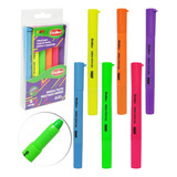 Caneta Marca Texto Multiuso Crayon Gel Colors Neon Com 6 Pcs