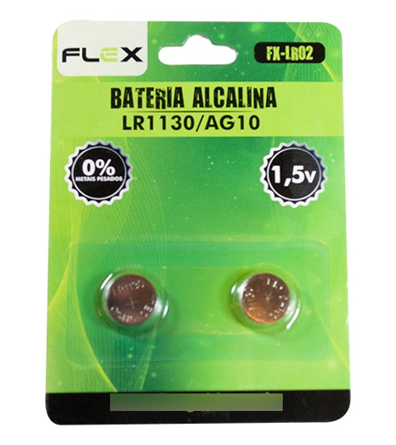 Cartela Com 2 Baterias Alcalina  Lr1130/ag10 1.5v
