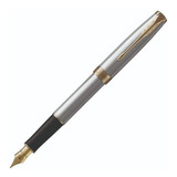 Lapicera Pluma Parker Sonnet Acero Inoxidable Ss Gt Fp Gb Color De La Tinta Azul Color Del Exterior Oro/plata