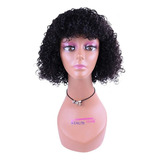 Peruca De Cabelo Humano 35cm Encaracolado Natural De