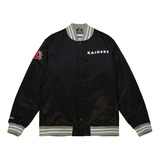 Mitchell & Ness Jacket Heavyweight Satin Oakland Raiders