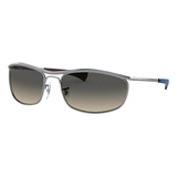 Ray-ban Olympian I Deluxe Rb3119m - Light Grey - Cristal - Degradada - Polished Gunmetal - Metal - Polished Gunmetal - Metal - Large