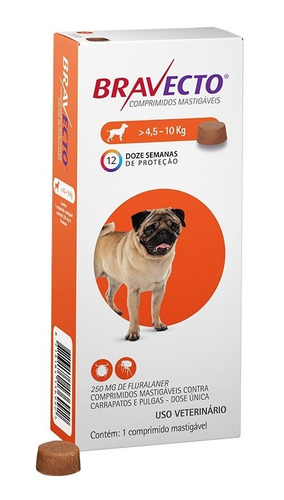 Remedio Para Carrapatos Antipulgas Bravecto 4 A 10kg