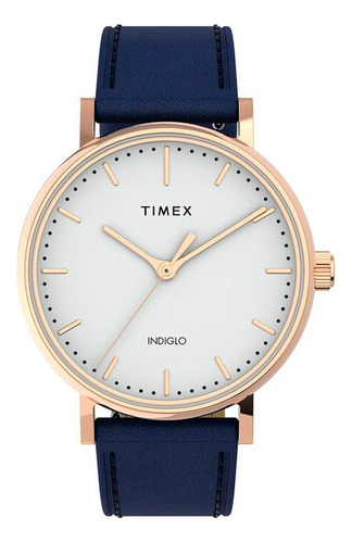 Reloj Timex Para Mujer De Piel Azul Tw2u95900