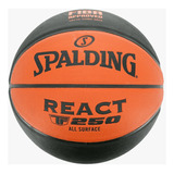 Balón De Baloncesto Spalding Tf-250 React Fiba, Tamaño 6, Color Naranja/negro