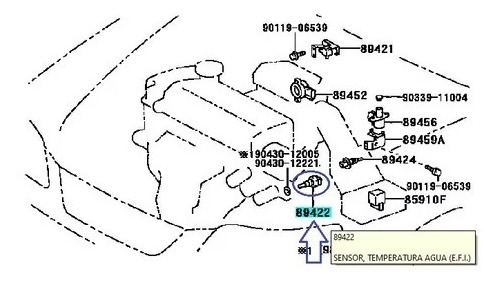 Sensor Temperatura De Agua Corolla 2001 2002 Pantallita Foto 9