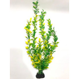 Planta Artificial Plástica Aquário Fundo Amarelo 40 Cm