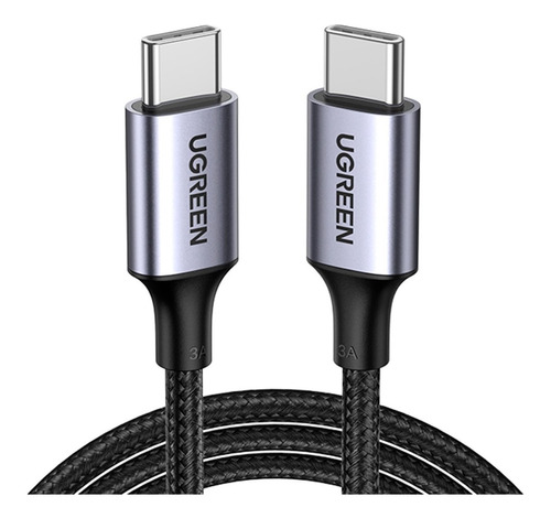 Cable Carga Rapida Ugreen Usb C Pd 60 W Protección Carga 2m Color Negro