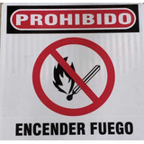 Señal Prohibido Encender Fuego 45x45 En Lámina De Aluminio