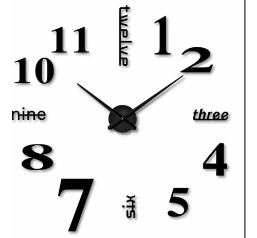 Reloj Pared Negro, Plateado, Oro Acrílico Grande 3d Regalo