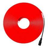 Tira Neon Flex 5m 12v Sumergible 6x12mm Con Grapas- S/driver Color De La Luz Rojo