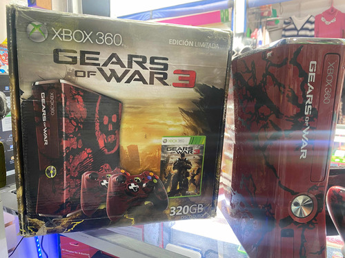 Xbox 360 Slim Edición Limitada Gears Of Wars 1 Control 