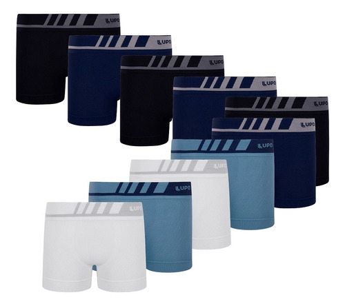 Kit 10 Cueca Boxer Box Infantil Lupo Microfibra S/ Costura