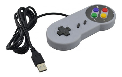 2 Controle Super Nintendo Snes Joystick Usb Emulador Pc Cor Sortida