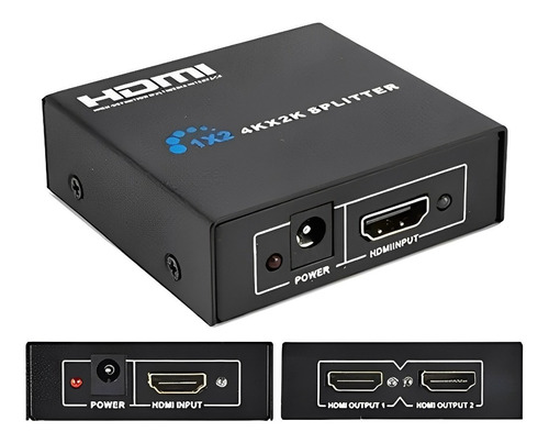 Hdmi Splitter 1x2 Divisor De Sinal 3d 1080p Duplicador Tv