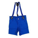 Bermuda Shorts Com Suspensório Infantil Menino