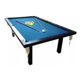 Mesa De Billar Deportes Brienza Familiar Mini De 1.4m X 0.8m X 0.8m Color Negro, Paño Azul De Poliéster Y Redes Color Blanco