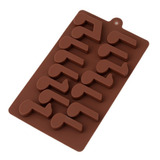 Molde Silicona Signos Musicales Smak Chocolate Jabón Resina