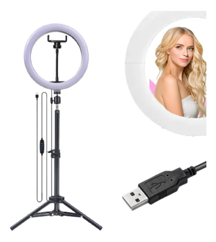 Kit Youtuber Tripé 2,10m Câmera Celular Pedestal Ring Light