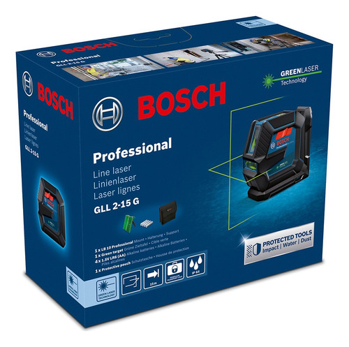 Nivel Láser Bosch Professional Gll 2-15 G Luz Color Verde