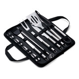 Kit Churrasco 17pc Inox C/ Estojo Churrasqueiro Profissional