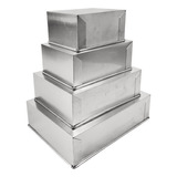 Kit Formas Retangulares Para Bolo Altas 20-25-30-36 Alumínio