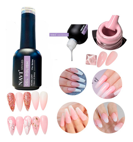 Gel Uv Led Esmalte X1 Via Lactea Navi Semipermanente 10ml 