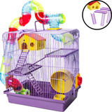 Gaiola Tubo Super Luxo 3 Andares Hamster 