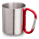 Caneca Adventure 220 Ml Em Inox Com Alça De Mosquetão