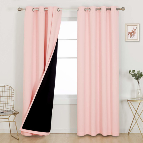  Blackout Doubled Curtains  84 Inches Long  Set Of 2  1...