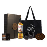 Kit Whisky The Famous Grouse Con Vasos Negros Grabados