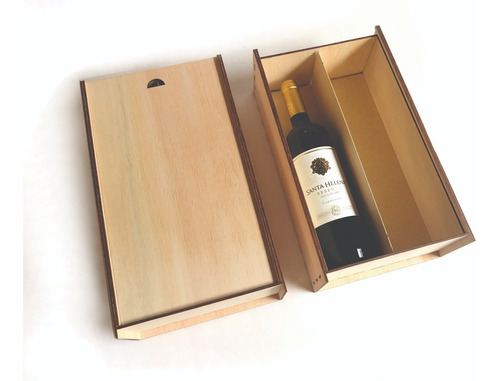 Caja De Madera Para Dos Botellas De Vino