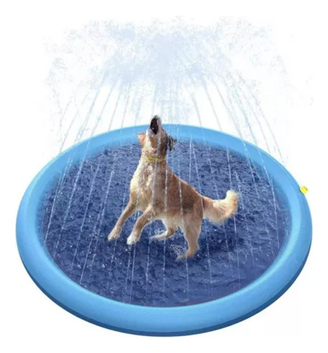 Tapete Piscina Inflável Cachorro Cão Chafariz Aspersor-170cm