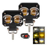 Par Faros Lupa Hi/lo Doble Color Estrobo Explorado Moto Auto